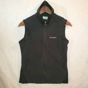 Black Fleece Full Zip Mock Neck Columbia Vest Size Small Nice Vest